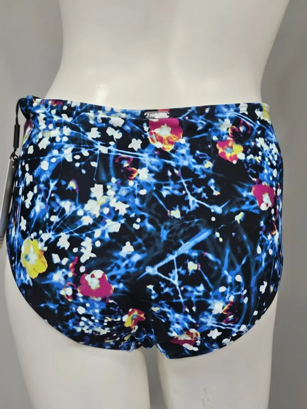 Calvin Klein Printed High-Waist Draped-Front Tummy-Control Swim Bottoms